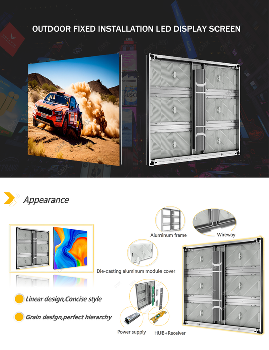 Preferred LED Energy-saving Outdoor Screen - (Common Cathode) Front Maintenance, 1000mm * 1000mm Profile Cabinet (Plastic Bottom Shell), a New Energy-saving Choice for Outdoor Display(Price for reference)