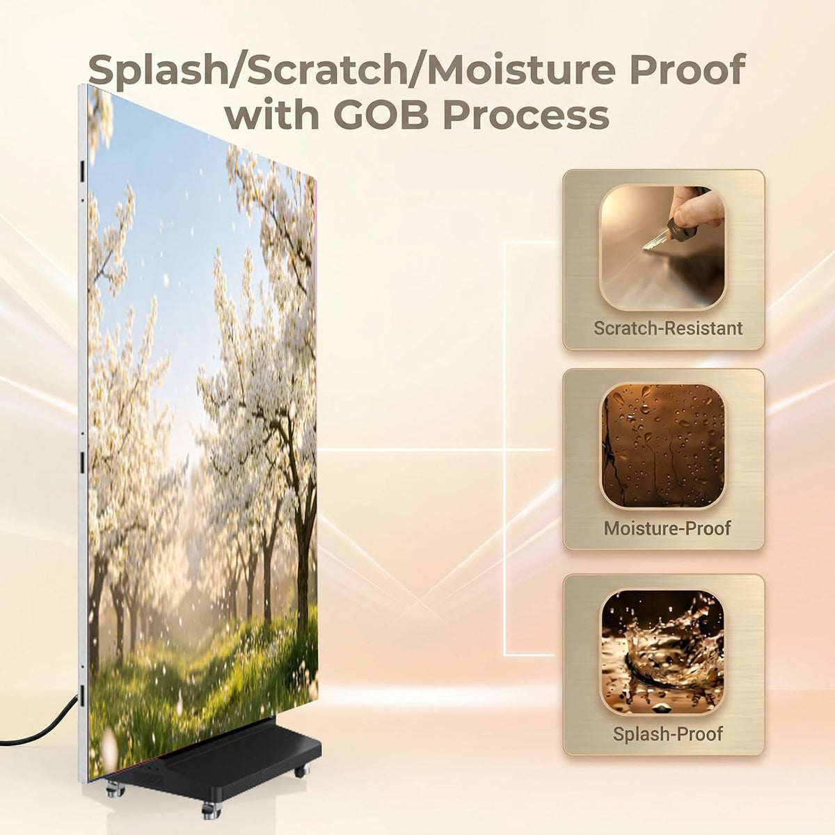 WHALEY 90" LED Poster Screen – Portable Foldable Display with Flight Case & WiFi Control for Events