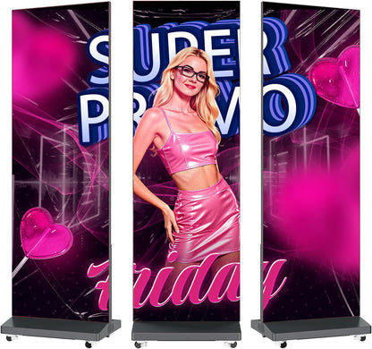 WHALEY 80" LED Poster Screen – Portable Foldable Display with Flight Case & WiFi Control for Events