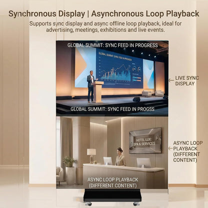 WHALEY 90" LED Poster Screen – Portable Foldable Display with Flight Case & WiFi Control for Events