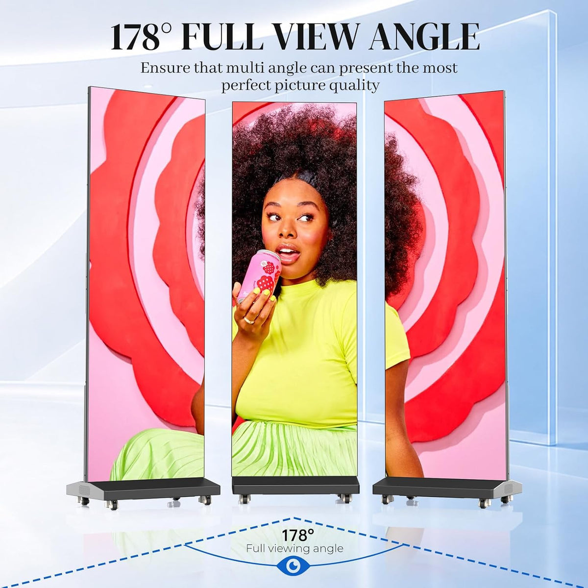 WHALEY 80" LED Poster Screen – Portable Foldable Display with Flight Case & WiFi Control for Events