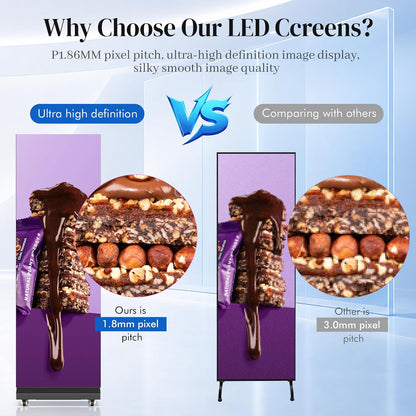 WHALEY 80" LED Poster Screen – Portable Foldable Display with Flight Case & WiFi Control for Events