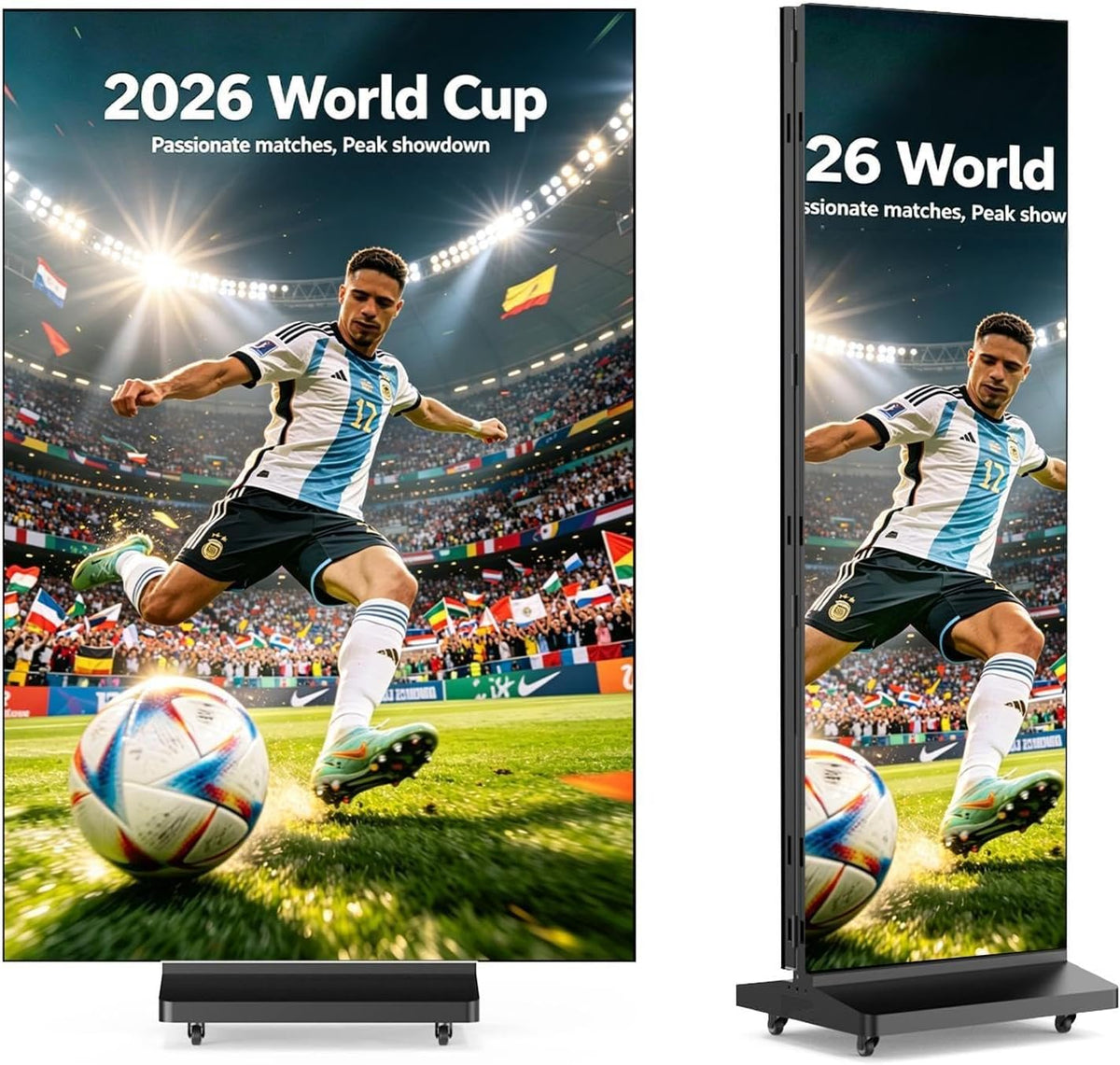 WHALEY 90" LED Poster Screen – Portable Foldable Display with Flight Case & WiFi Control for Events