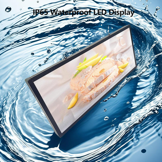 P6 Outdoor LED Sign with 160x64 Resolution, 40''x17'' Full Color LED Scrolling programmable Sign, WiFi + USB led Digital Signage to Display Customized Text, Images and Video for Business Advertising