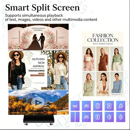WHALEY 90" LED Poster Screen – Portable Foldable Display with Flight Case & WiFi Control for Events