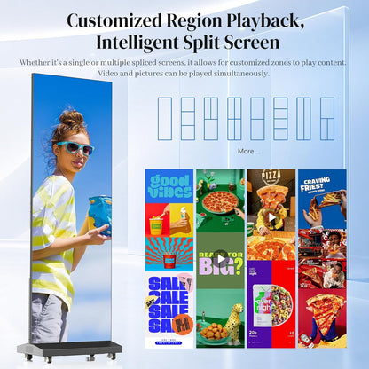 WHALEY 80" LED Poster Screen – Portable Foldable Display with Flight Case & WiFi Control for Events