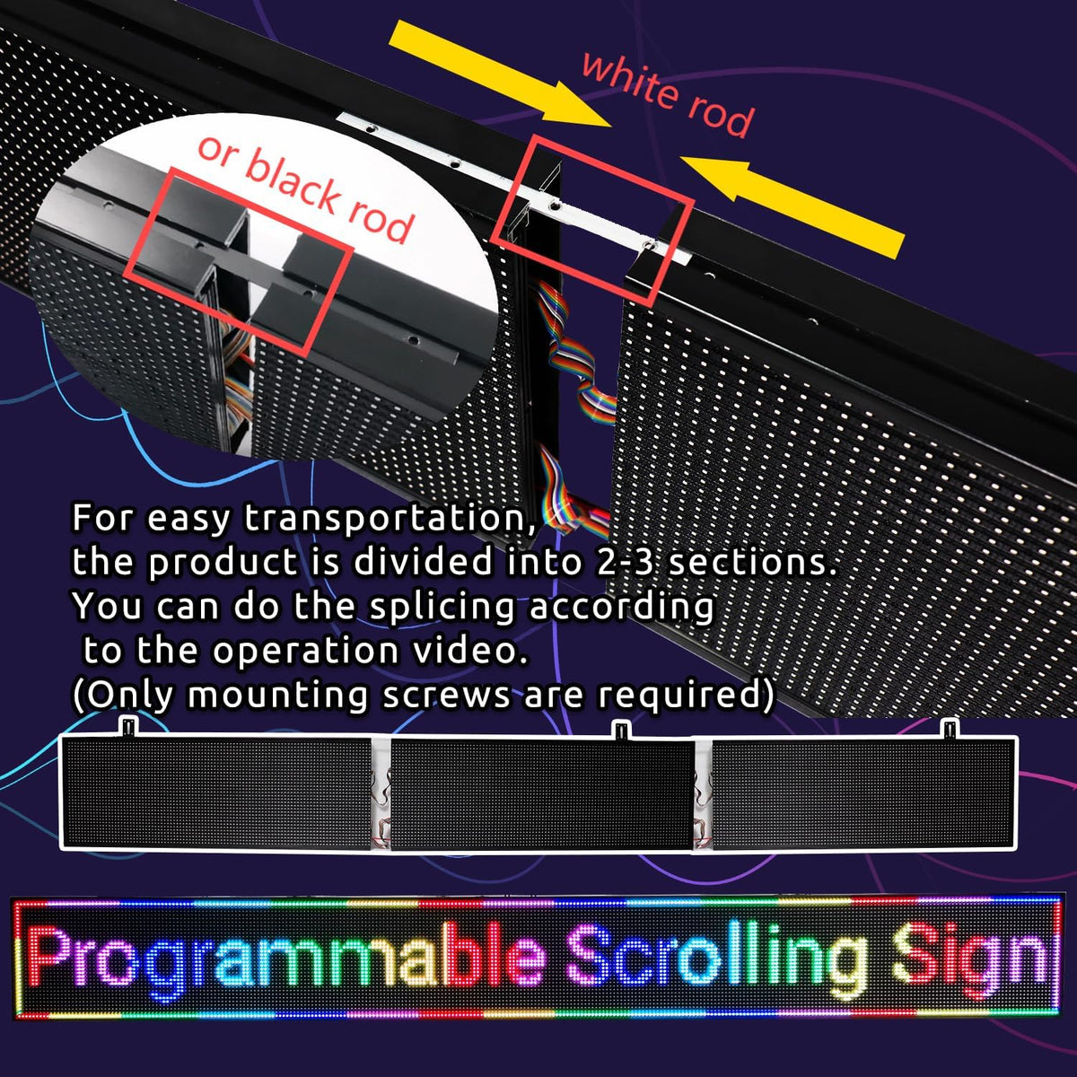 P10 Programmable LED Sign – Outdoor Scrolling Message Board with WiFi Control & 5000 Nit Brightness