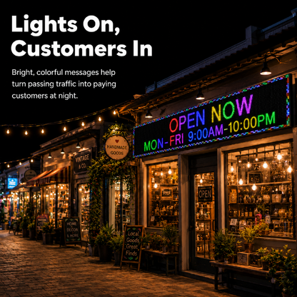 P10 Programmable LED Sign – Outdoor Scrolling Message Board with WiFi Control & 5000 Nit Brightness