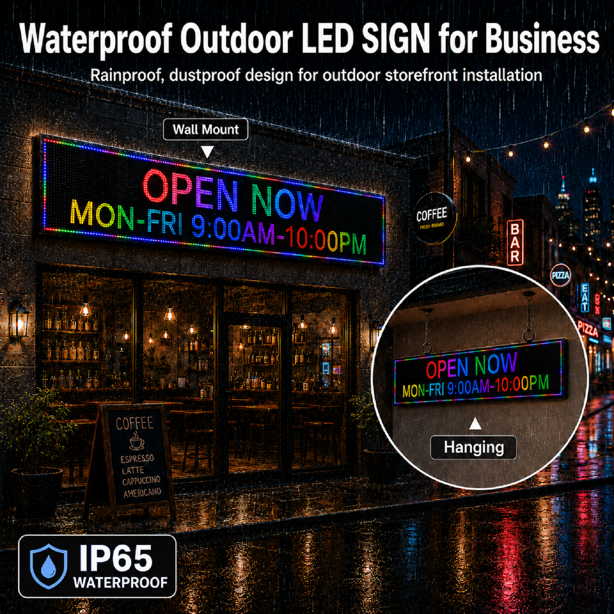 P10 Programmable LED Sign – Outdoor Scrolling Message Board with WiFi Control & 5000 Nit Brightness
