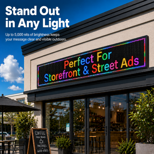 P10 Programmable LED Sign – Outdoor LED Sign – Programmable Scrolling Display with WiFi Control
