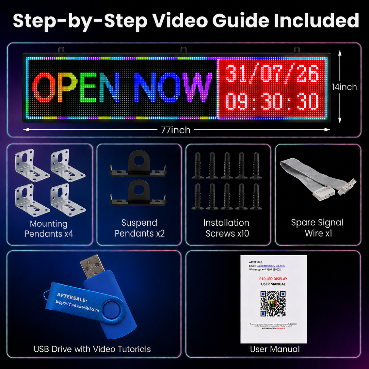 P10 Programmable LED Sign – Outdoor Scrolling Message Board with WiFi Control & 5000 Nit Brightness